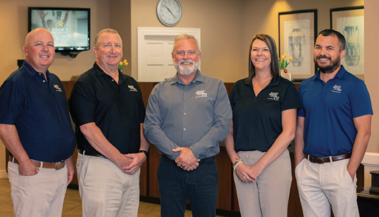 The Barwick Bank senior management team, from left: EVP / Chief Lending Officer Mark Chastain, EVP / Chief Financial Officer John Hodas, Executive Vice Chairman Jim Bange, EVP / Chief Operations Officer Gail Baker, and President & CEO Chad Bowling.